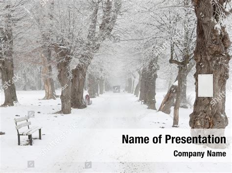 Seasonal frozen winter landscape PowerPoint Template - Seasonal frozen ...