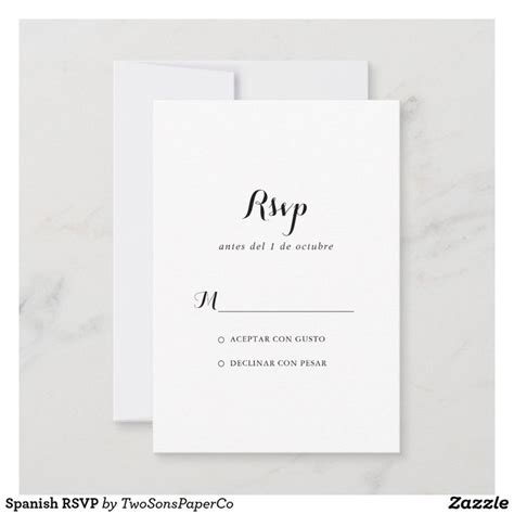 Spanish RSVP | Zazzle | Rsvp wedding cards, Wedding response cards, Rsvp