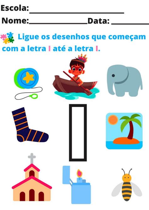 Letra I Educação Infantil - Atividade com a letra I do alfabeto para educação infantil