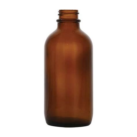 4 Oz Amber Glass Boston Round Bottle With 22400 Neck Cap Sold Separately Us Plastic Corp