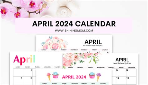 Rintable April 2024 Calendar With Holidays Free Talia Felicdad