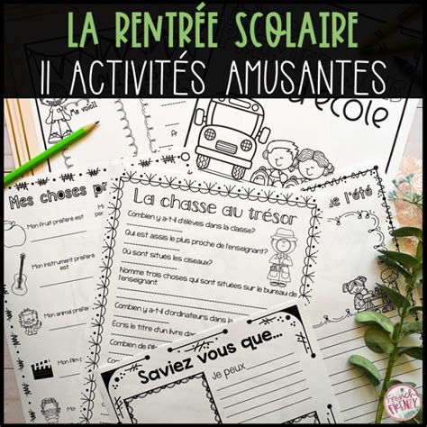 11 ACTIVITÉS POUR LA RENTRÉE SCOLAIRE