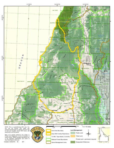 General Season Hunt Areas - Lion - Unit 22 Map by Idaho Department of ...