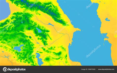 Azerbaijan Area Annual Temperature Map Stereographic Projection Raw ...