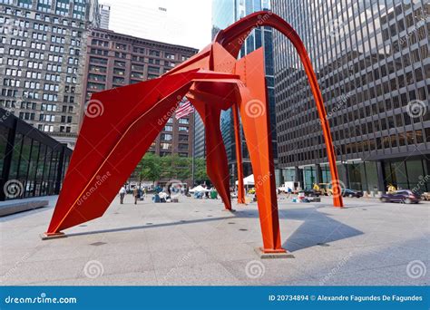 Flamingo Sculpture in Chicago Editorial Stock Image - Image of chicago ...