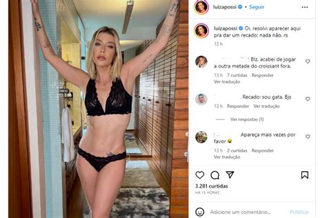 Luiza Possi sensualiza de lingerie e exibe tatuagem íntima