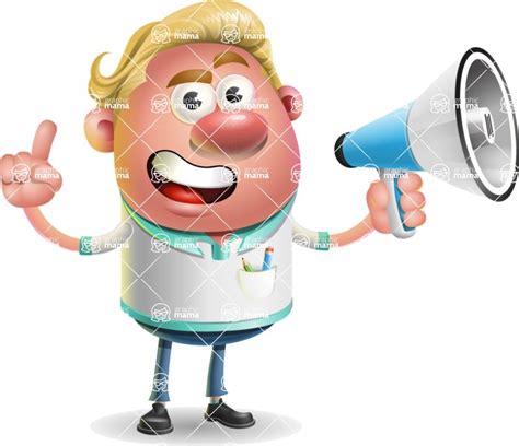 Blonde Hair Man Cartoon Vector 3d Character Loudspeaker Graphicmama