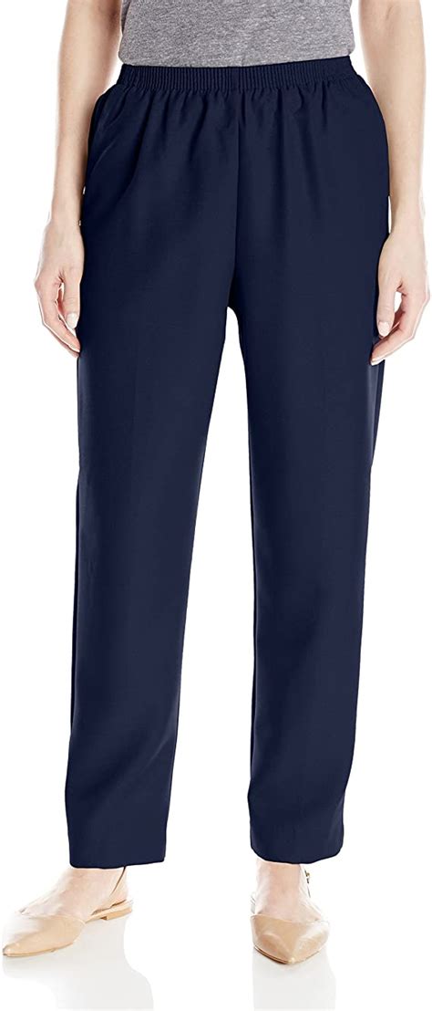 Alfred Dunner Womens All Around Elastic Waist Polyester Petite Pants