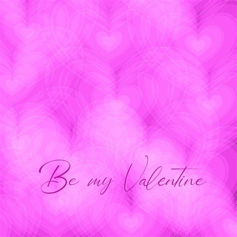 Fondo De Corazones De Color Rosa Feliz Día De San Valentín Be My Valentine Vector Premium