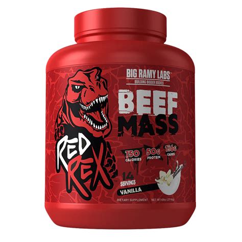 Big Ramy Labs Redrex Beef Mass Gainer Vanilla 6 Lb Build Lean Muscle Mass Dr Nutrition Uae