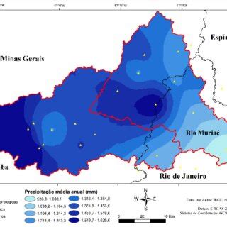 Precipita O M Dia Anual Nas Bacias Dos Rios Pomba E Muria Para O