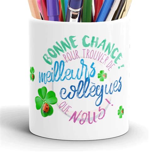 Pot Crayons Humour Coll Gue Bonne Chance Id E Cadeau Original Amiti