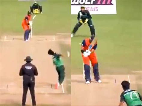 Pakistan Pacer Naseem Shah S Unplayable Inswinger Leaves Netherlands Batter Absolutely Clueless