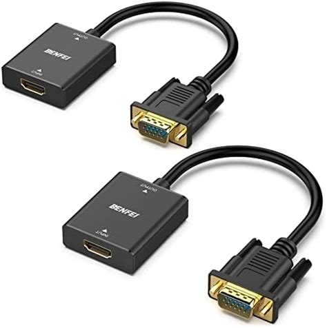 BENFEI Lot de 2 adaptateurs HDMI vers VGA entrée HDMI Femelle vers