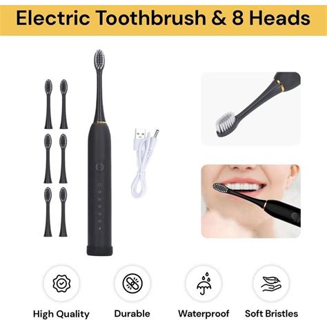 Sonic Electric Toothbrush With 8 Heads | BIG W