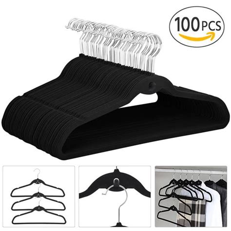 100pcs Non Slip Velvet Clothes Hangers - Walmart.com - Walmart.com