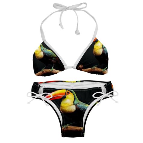 Toucan Detachable Sponge Adjustable Strap Bikini Set Two Pack Swim