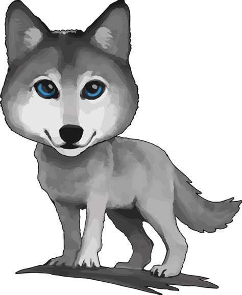 Wolf drawing blue eyes staring wild animal sticker - TenStickers