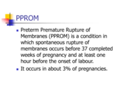 SOLUTION Premature Rupture Of Membranes Studypool