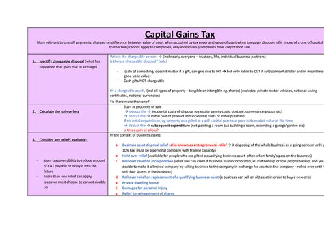 Capital Gains Tax Cgt Calculation Capital Gains Tax More Relevant