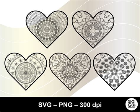 Mandala Heart Svg / Heart Mandala Bundle Svg / Floral Mandala Svg ...