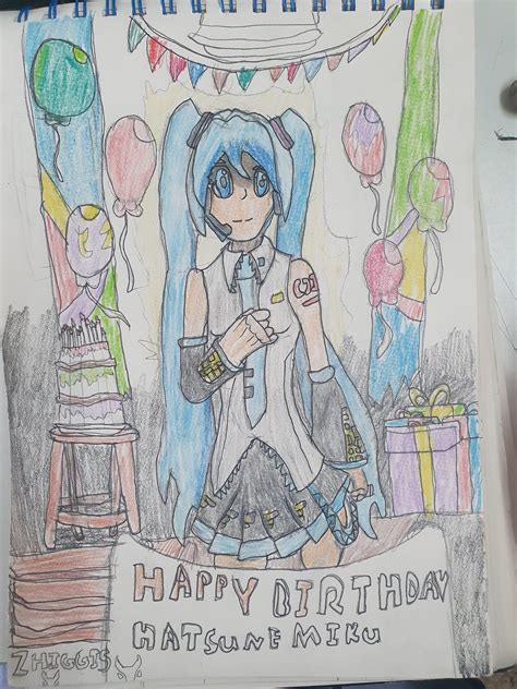 hatsune miku happy birthday (art by me) : Vocaloid