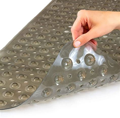 Healthsmart Bath Mat Extra Large No Slip Shower And Bathtub Mat With Suction Cups And Drain Holes