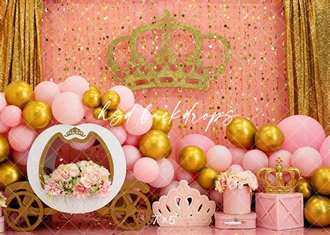 Royal Princess Backdrop For Princess Themed Birthday Cake Smash