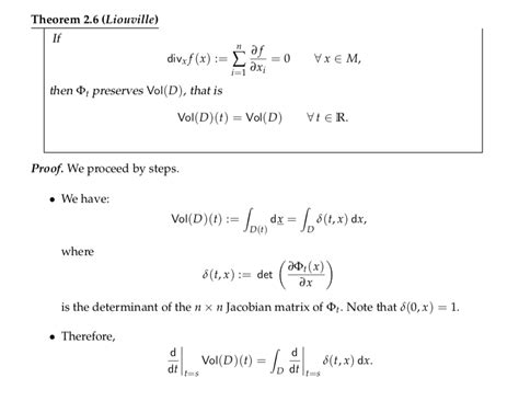 Ordinary Differential Equations Proof Of Liouvilles Theorem For