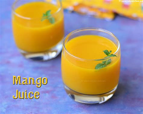 Mango Juice Mint Ginger Flavour Mango Juice Raks Kitchen Indian