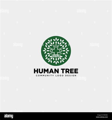 Hoja De Rbol Humano Logotipo Comunitario Plantilla Ilustraci N Vector