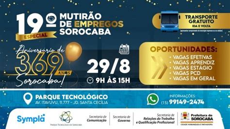 Mutir O De Empregos Sorocaba Em Sorocaba Sympla