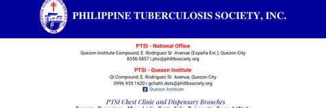 Philippine Tuberculosis Society Central Chest Clinic And Dispensary In