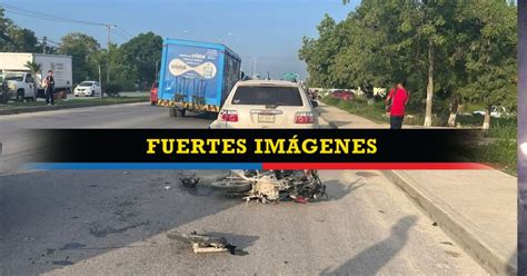 Motociclista se revienta la cabeza tras choque en Cancún