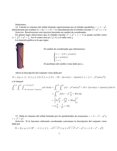 Calcula El Volumen Del S Lido Limitado Superiormente Por El