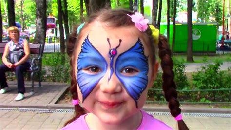 Аквагрим Бабочка на лице 🦋для Детей 🦋Face Painting for Kids - YouTube
