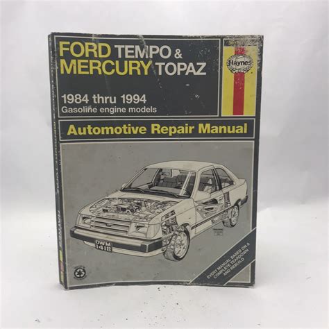 Ford Tempo Mercury Topaz Thru Haynes Repair Manual Ebay