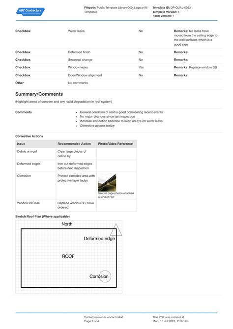 Commercial Roof Inspection Checklist Template Use It Free