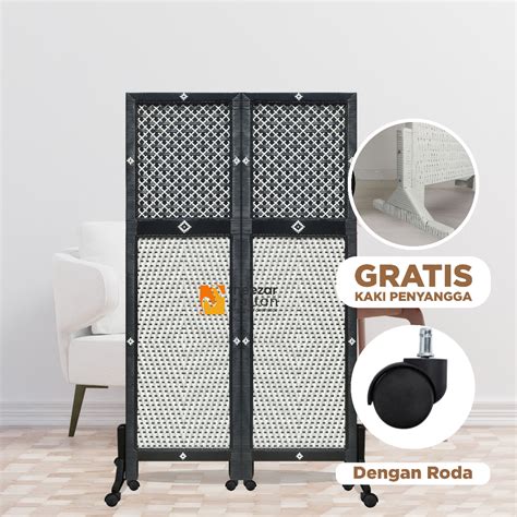 Jual READY STOCK 2 Pintu Sketsel Rotan No 19 Pembatas Penyekat