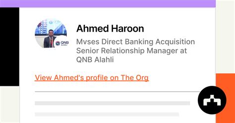 Ahmed Haroon Mvses Direct Banking Acquisition Senior Relationship