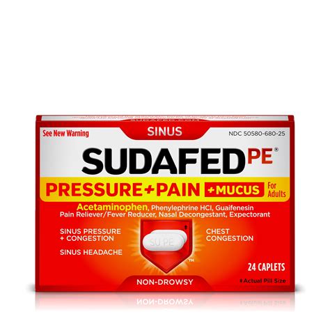 Sudafed Pe Sinus Pressure Pain Mucus And Congestion Relief Ct