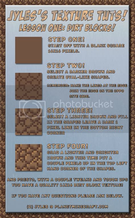 Jyles S Texture Tuts Lesson One Dirt Blocks Minecraft Blog