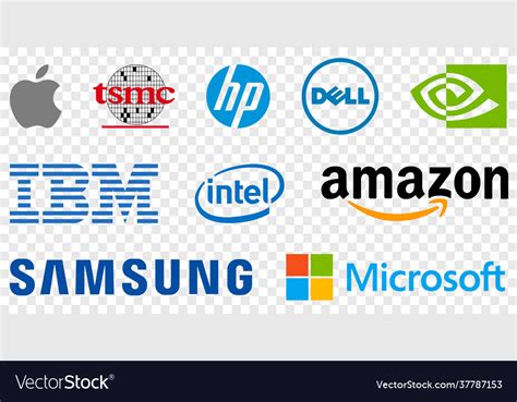 Top 10 electronics companies in world Royalty Free Vector