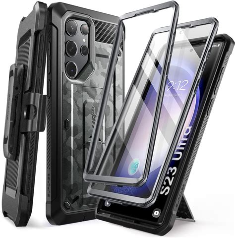 Simicoo Samsung S23 Ultra Metal Case With Screen Protector Camera Cover Military