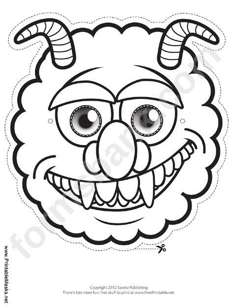 Monster Horns Outline Mask Template Printable Pdf Download