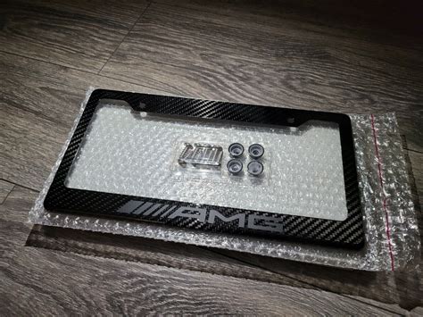 Mercedes Benz License Plate Frame Real Carbon Fiber Amg Ghost Effect