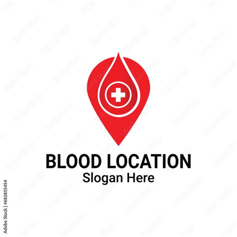 Vetor De Blood Location Logo With Point Sign Template Illustration