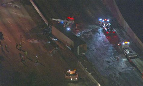 Fiery Big Rig Crash Shuts Down 5 Freeway Ktla