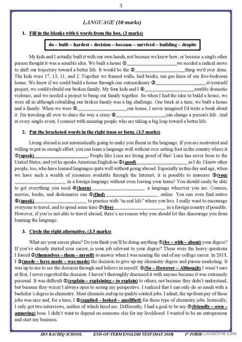 English Exam Reading For Detail Dee English Esl Worksheets Pdf And Doc