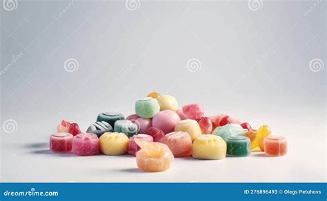 A Pile Of Gummy Bears Sitting On Top Of A White Table Top Next To A